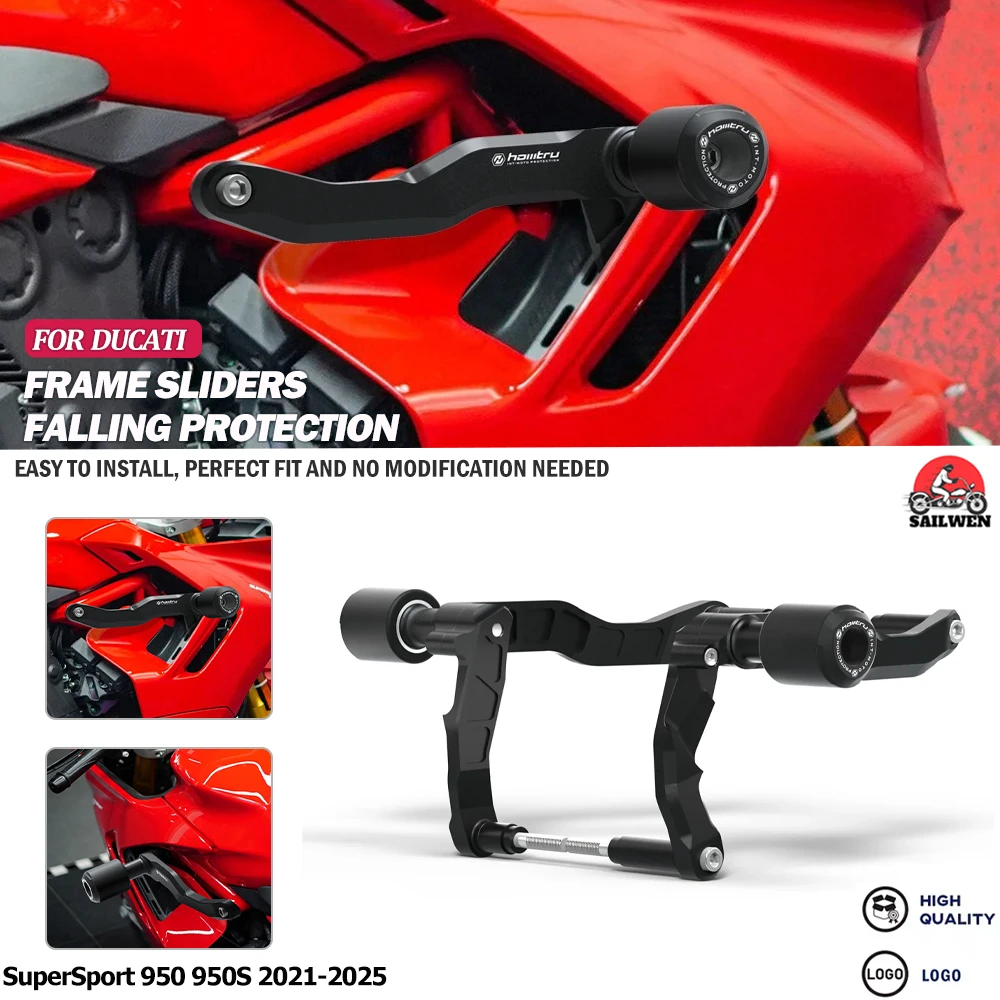 

Motorcycle Frame Sliders Protector Guard Fairing Crash Pad Falling Protection Slider For Ducati SuperSport 950 950S 2021-2025