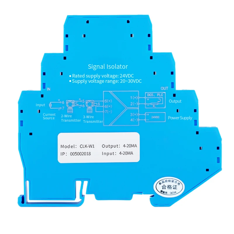 

8mm Ultra Thin Intelligent Signal Isolator 1 in 1 out 4-20mA 0-10V DC Current Voltage Transmitter Distributor Converter Module