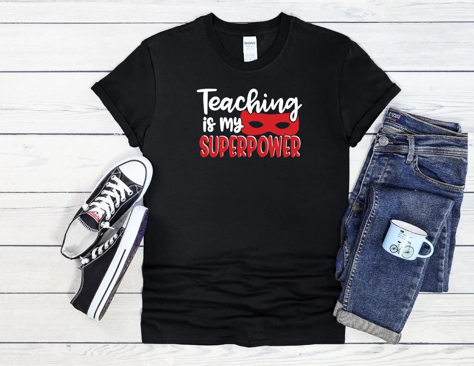 Teaching Is My Power Jute Bag Baseball T Shirt Top 3624