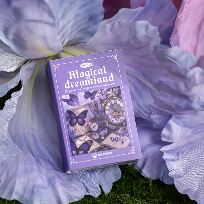 Card Lover 100 Pcs [Dazzling Flowing Light Series] Retro Hand Account  Material Paper Light Deco Paper Scrapbooking Sticker Kit