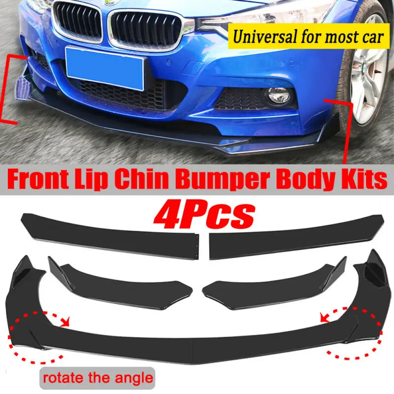 

Universal Gloss Black Front Bumper Lip Spoiler Body Kit Splitter Chin Protector For BMW Mercedes Benz AUDI HONDA Mazda LEXUS