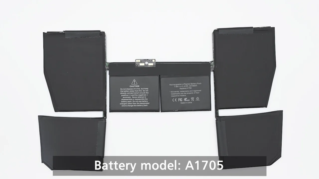 New A1705 Laptop Battery for Apple MacBook Retina 12'' A1534 2016-2017 Rechargeable 