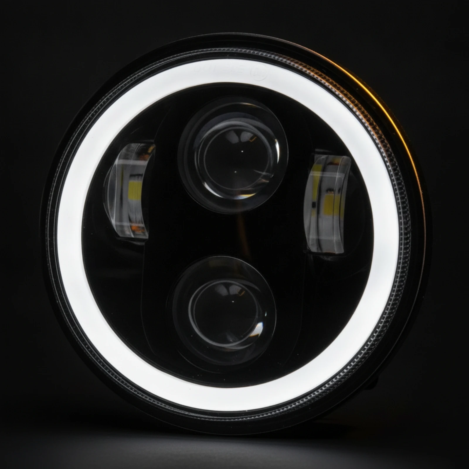 Motorrad-Scheinwerfer Mit Lichthalo-Kreis Rund LED Headlight with Lichthalo Kreis Motorrad-Scheinwerfer Mit Gehäuse Hell Light