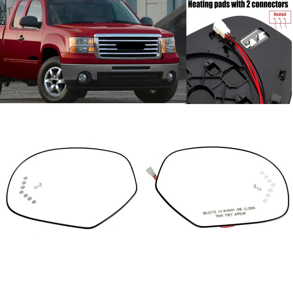 1 pair Heated blind spot Mirror Glass for Chevrolet Suburban GMC Yukon XL Cadillac Escalade 2007 2008 2009 2010 2011 2012 2013