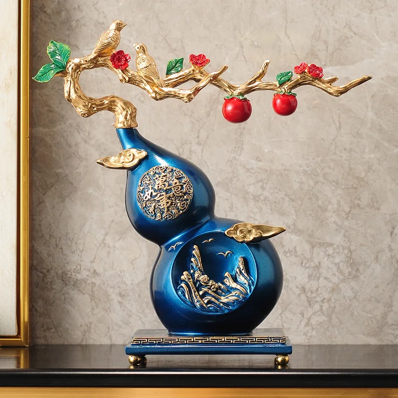 

Persimmon Ruyi gourd ornament light luxury new Chinese living room TV cabinet wine cabinet office decoration housewarming
