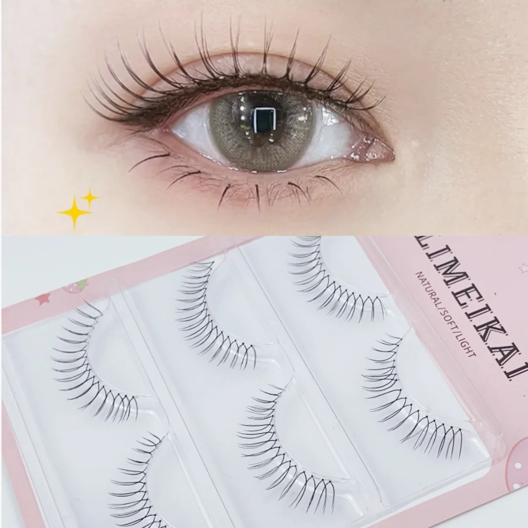 3 paia di ciglia finte a forma di U, morbide e confortevoli fatte a mano, aspetto naturale, trucco occhi, ideale con penna eyeliner