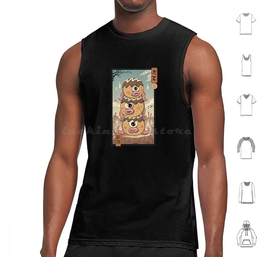 Yokai Takoyaki In Edo Tank Tops Print Cotton Takoyaki Yokai Yokai Takoyaki Anime Japaneseart Ukiyo E Woodblock Japan Edo