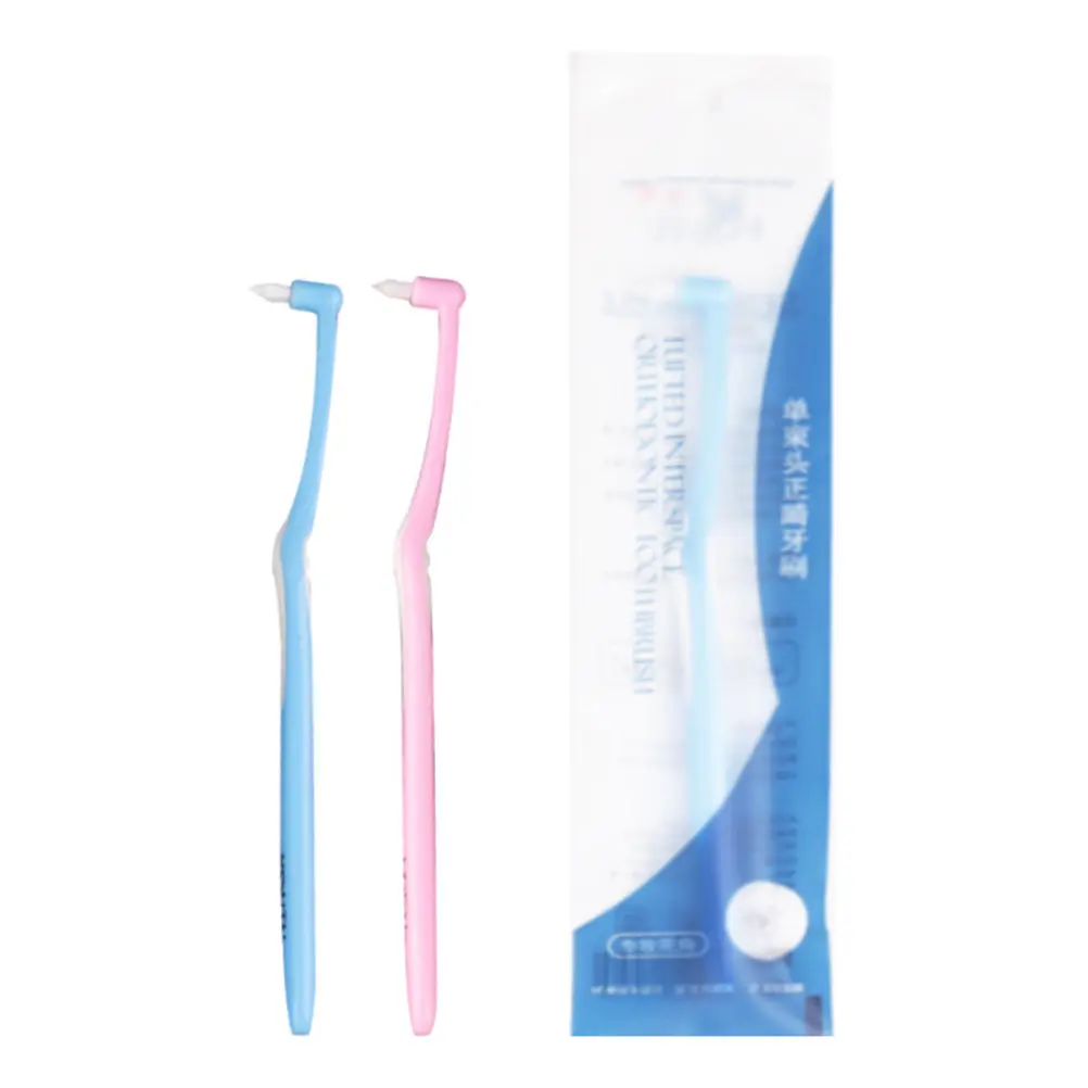 

Набор из 3 ортодонтических межзубных щеток: высококачественный пищевой полипропилен, маленькая головка для чистки задних зубов, удобная ручка