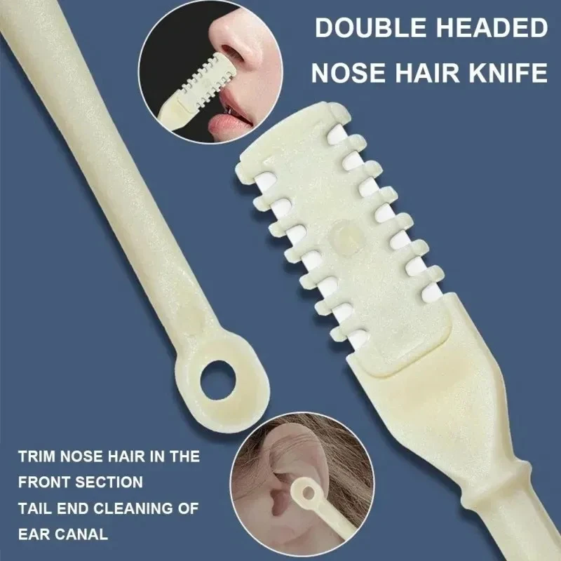 4Pcs New Nasal Hair Cutter Nose Hair Trimmer 2-in-1 Manual Nostril Hair Removal Tool Double Sided Blade Hair Removal Accessory