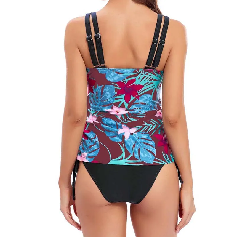 Print Flower Two Pieces Women Bikini Set Female Padded Bra Swimsuits Bathers Bathing Suit Split Swimwear For Woman Mujer Biquini