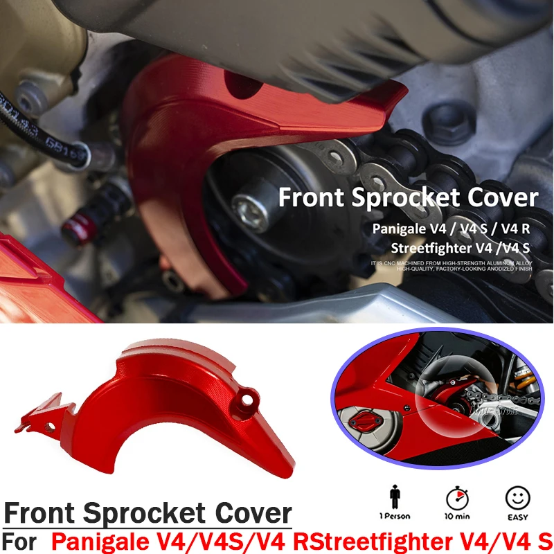 

CNC Front Sprocket Cover Chain Protector Guard Motorcycle Parts For Ducati Streetfighter V4 S Panigale V4 R S 2018-2024