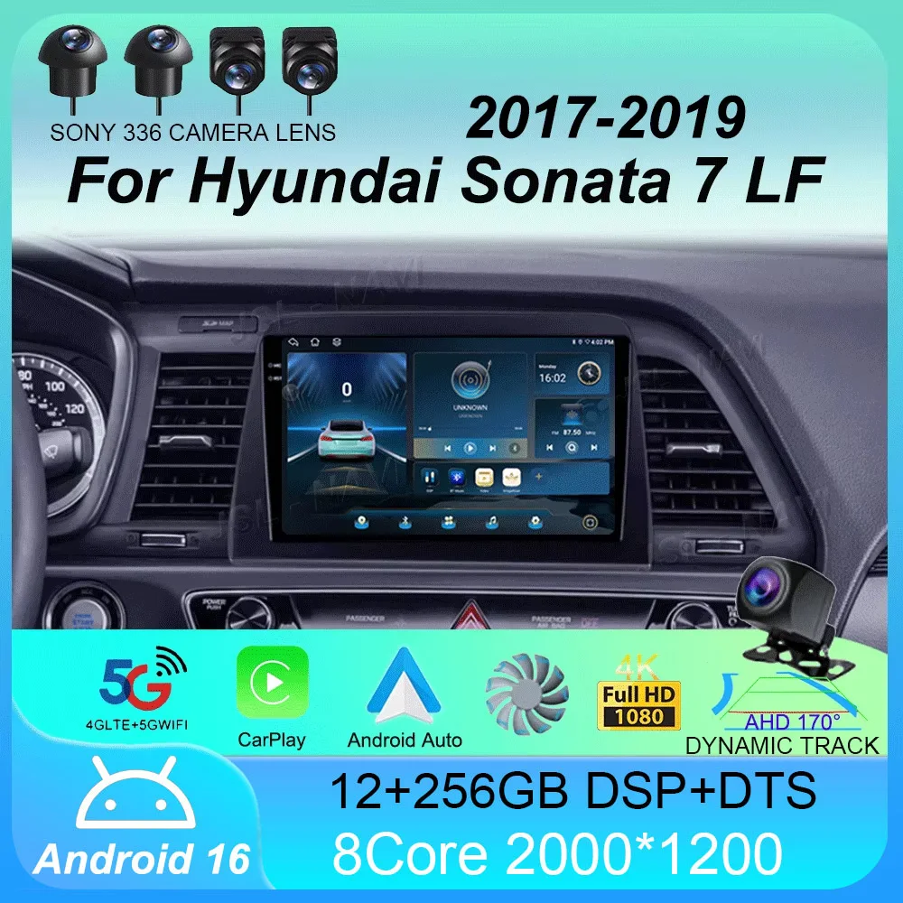 

Android 16 Car Radio For Hyundai Sonata 7 LF 2017 2018 2019 Carplay Auto GPS DSP Video Head Unit 2 Din Navigation Stereo Player
