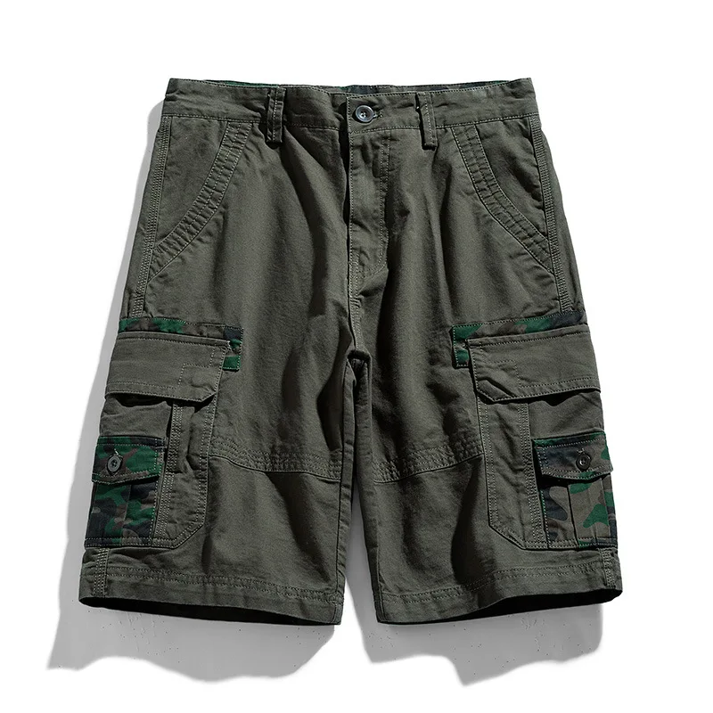 Summer Men's Washed Work Shorts Multi-pocket Europe And The United States Foreign Trade Casual Straight Sports Five-point Pants