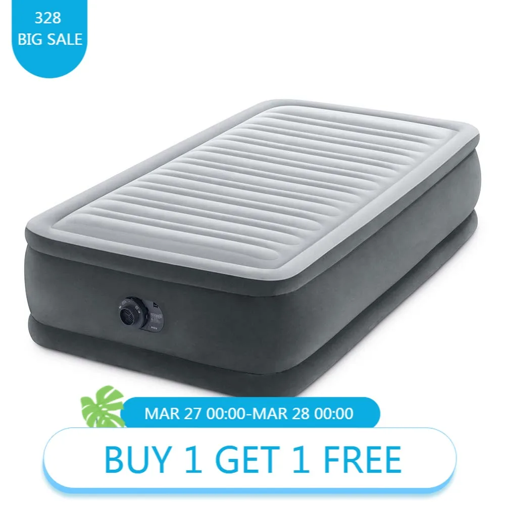 Modern Foldable Portable PVC Inflatable Air Mattress 18 Inch Height Built‑in Pump Deluxe Plush For Camping Travel Guests
