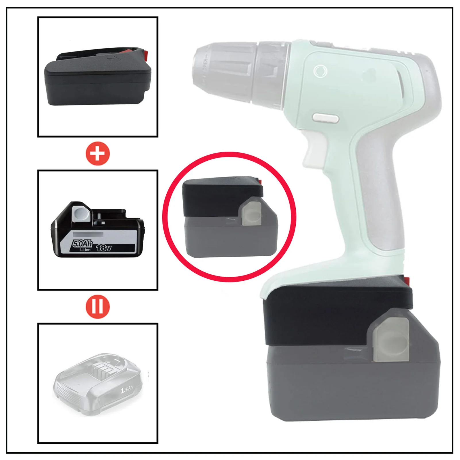 Adaptador de batería ABS, convertidor de conector de alimentación, Kit de conversión de base para HITACHI a Bosch, Kit de conversión de batería de 18V