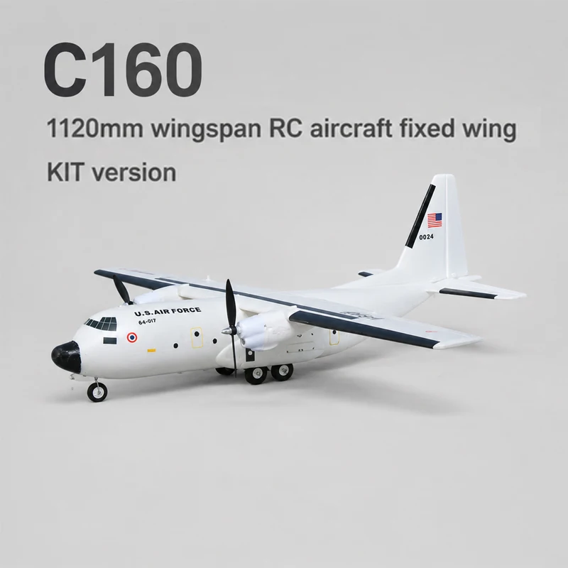 RC twin engine transport aircraft C160 simulation aerial airliner wingspan 1120mm EPO foam remote control aircraft KIT version