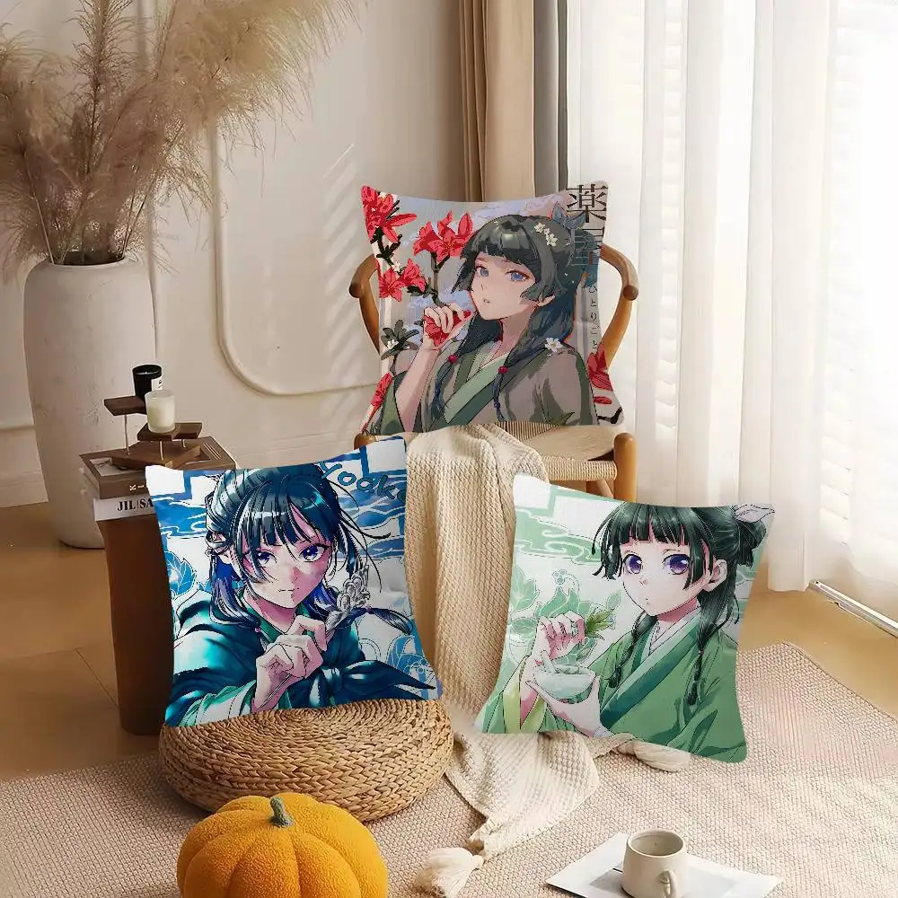 Anime The Apothecary Diaries Soft Comfortable Pillow Case For Sofa Living Cat Room Home Office Retro Decor Protective Cover