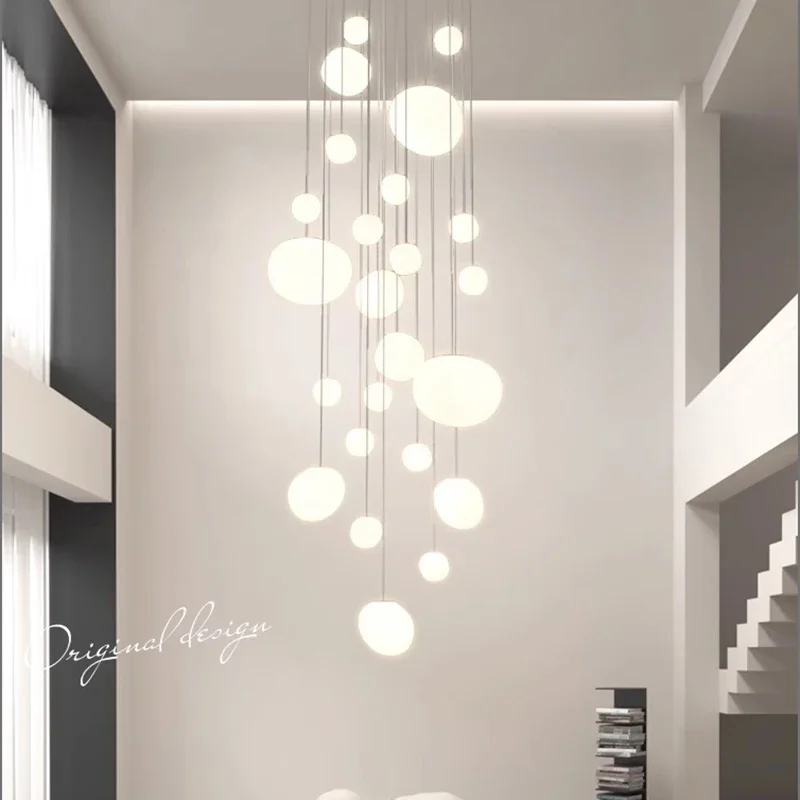 Luces led modernas para decoración del hogar, lámparas colgantes para escaleras, candelabros para sala de estar, iluminación interior