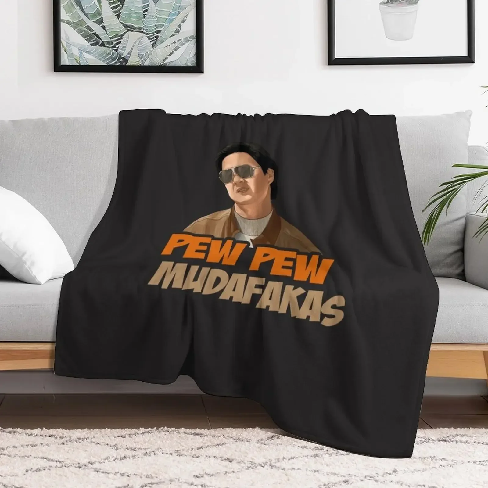 Hangover - Pew Pew Mudafakas Mr Chow Funny Parody Fan Art Throw Blanket Sofa Bed Fashionable Comforter Blankets