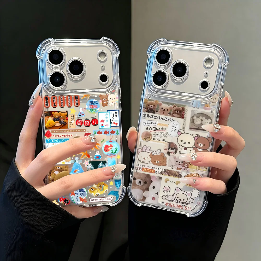Cute R-Rilakkuma CroissantS Phone Case For Samsung A37 A57 A17 A07 A06 A56 A26 A33 A54 A51 A13 A73 A55 A53 A36 A35 A34 A25 4G 5G