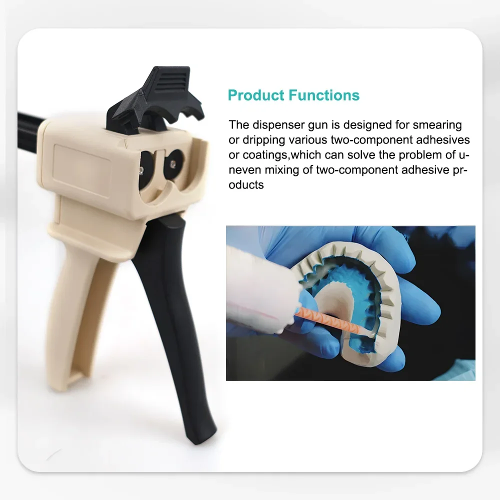 Dental Impression Mixing Dispensing  4:1/10:1 Silicon Rubber Dispenser Gun  Universal Dispensing Gun Dentist Tools