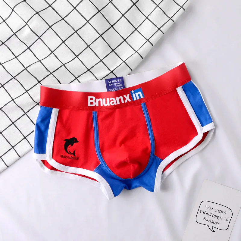 Man Underwear Fashion Youth Cotton Comfortable Breathable Boxer Shorts Men\'s Underpants Male Letter Print Sexy U Pouch Panties