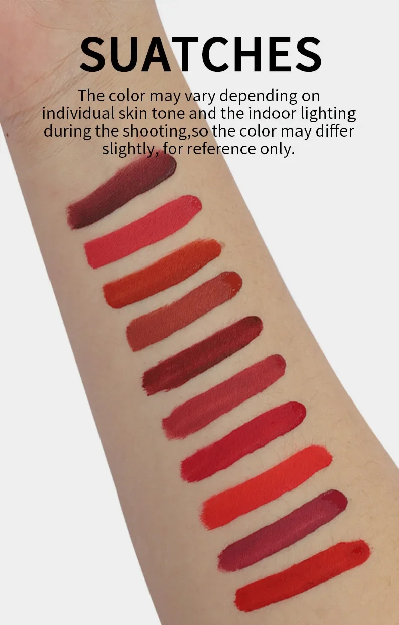 10個入り マットベルベットリップグロスセット - 保湿力のあるべたつかないリキッドリップスティックコレクション