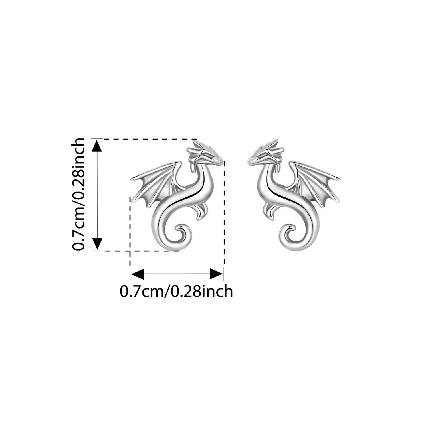 

BAMOER Solid 925 Sterling Silver Mini Dragon Stud Earrings Retro Oxidized Earrings for Women Teens Pretty Animal Jewelry Gift