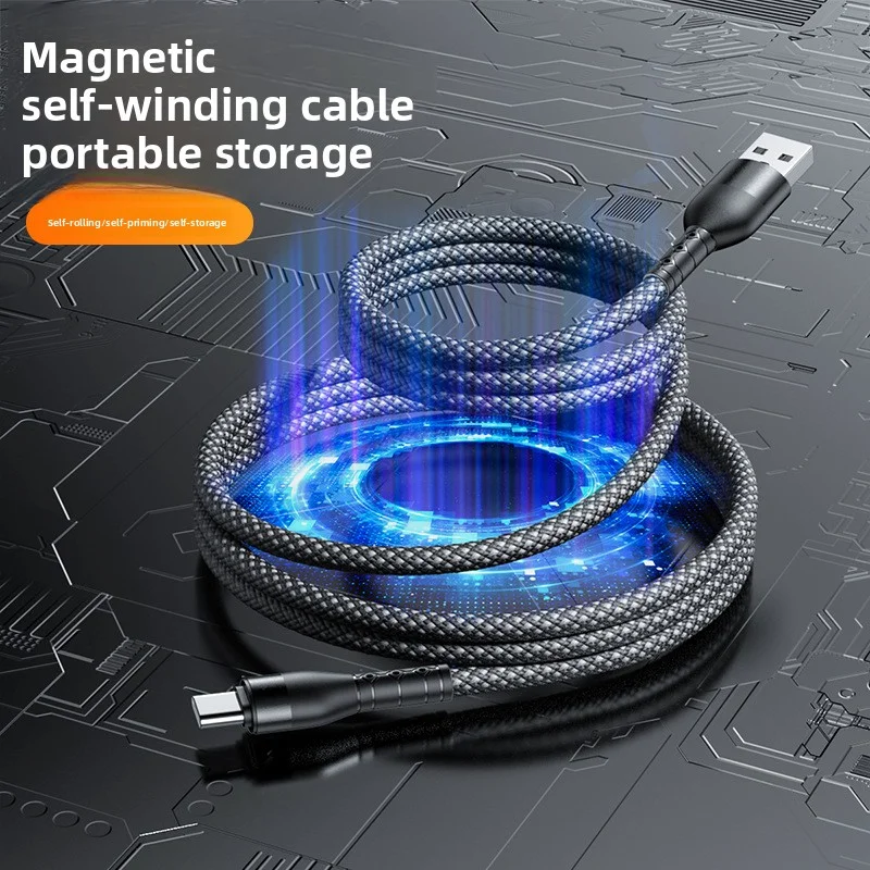 Kabel USB do Type-C ANSEIP 60W, przewód do transmisji danych, magnetyczny kabel ładujący do iPhone 16, Samsung S24, S23, S22 Ultra, iPad, MacBook, Xiaomi