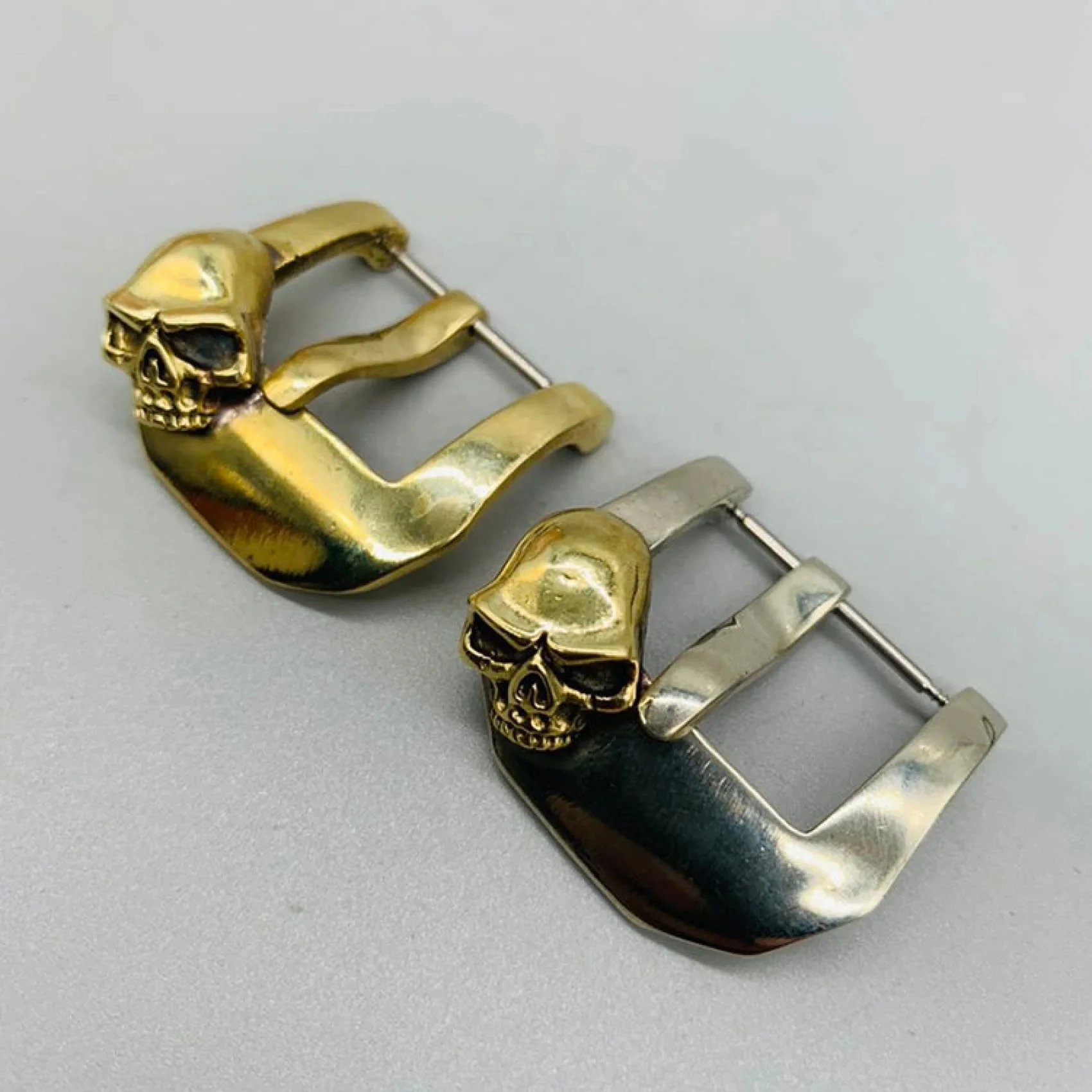 Brass&Silver Watch Buckle | Leather Boots Buckle Skull Closure 18/20/22/24/26mm