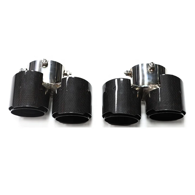 

Модифицированная четырехсторонняя черная выхлопная труба из углеродного волокна с круглым отверстием для 19-22 BMW 8 серии 840