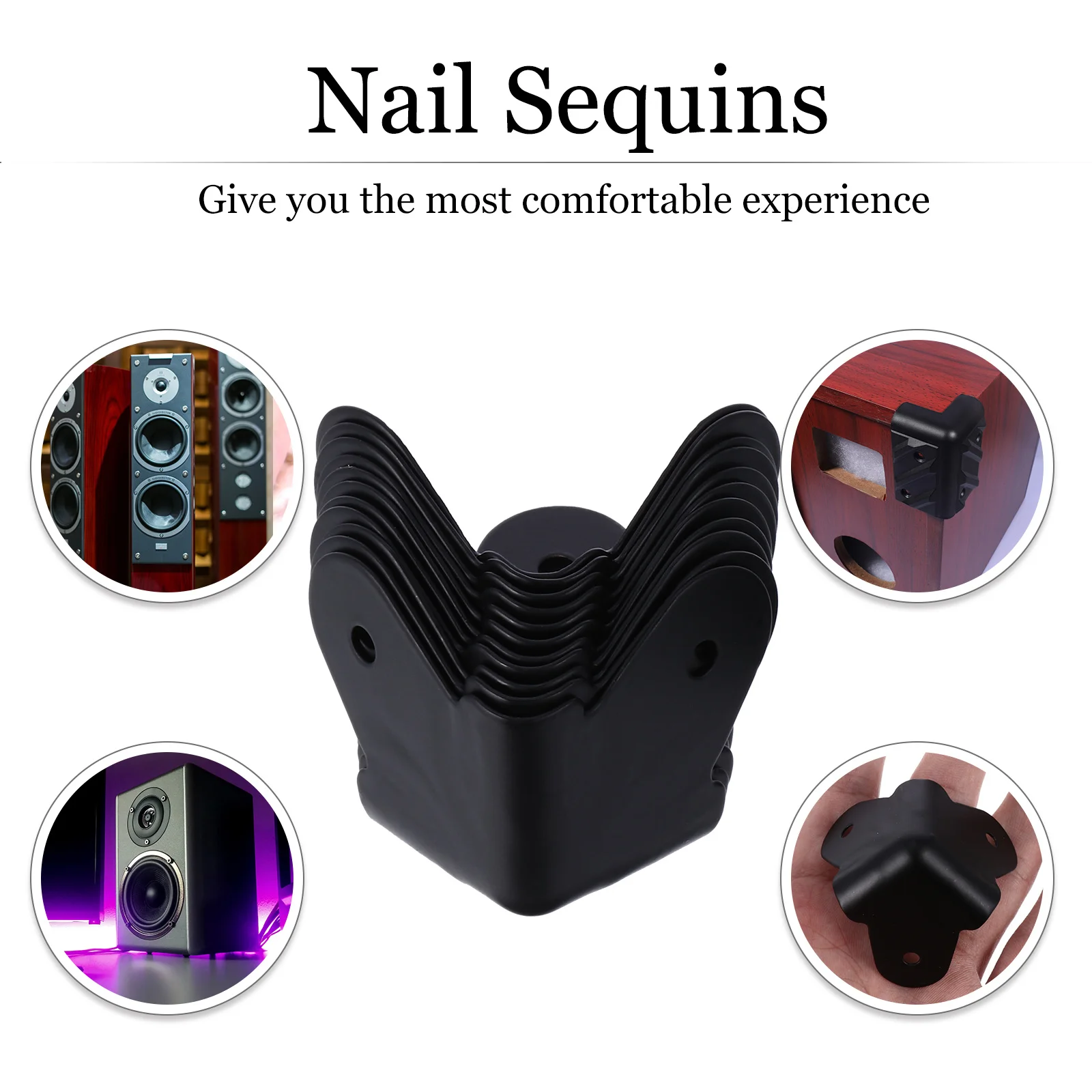 

16Pcs Speaker Cabinet Corner Protectors Metal Rounded Black Replacement Protectors for Amplifier Speaker Boxes Anti-Collision