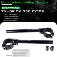 Manillar de motocicleta con Clip, barras de mango de horquilla, Clip ons para KAWASAKI ZX-6R ZX6R 636 ZX10R