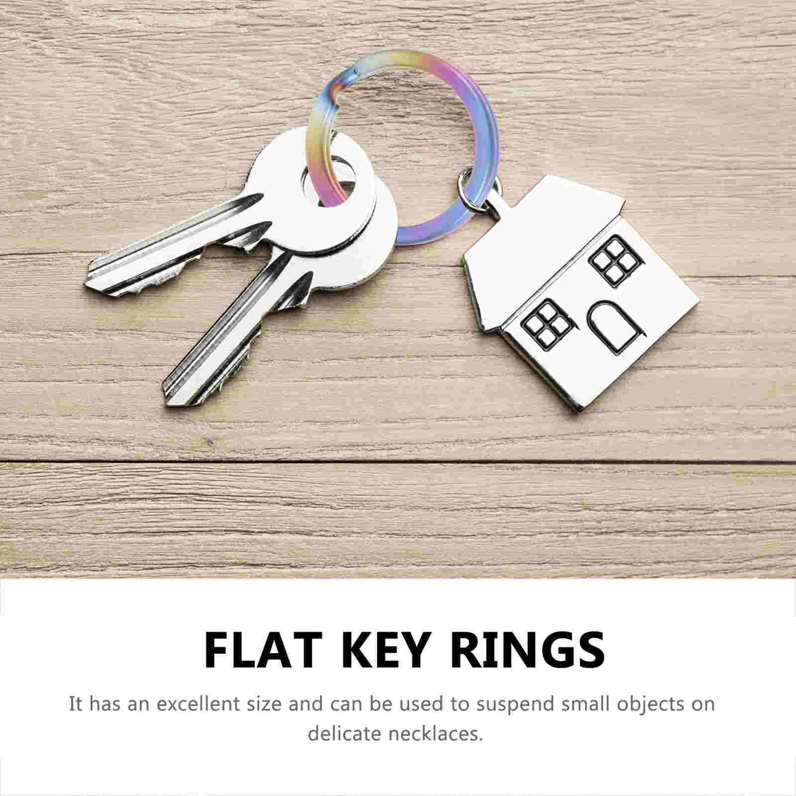 5pcs  Key Rings Flat Key Rings Titanium Alloy Keychain Rings DIY Keys Attachment Titanium Alloy Key Rings