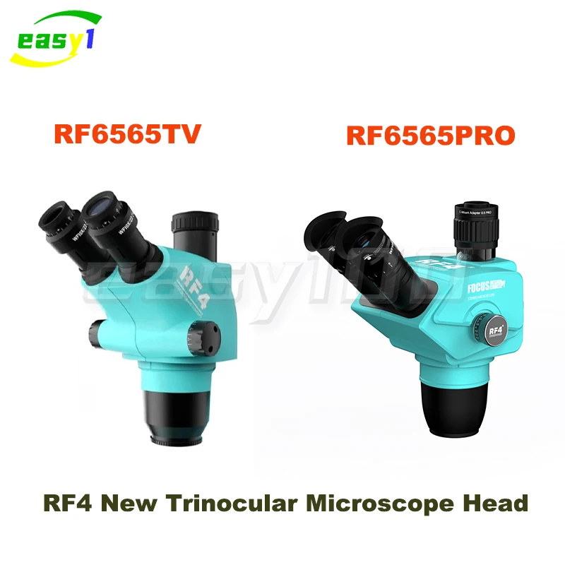 RF4 RF6565TV PRO 6.5-65X stereoskopowe powiększenie mikroskop zoomowy trójoczkowe mikro obiektyw odpowiednie do spawania PCB w telefonie komórkowym