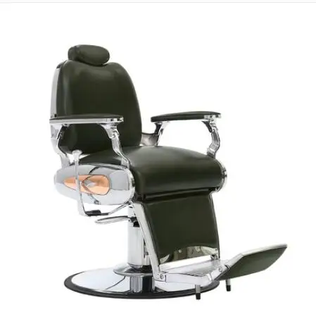 

Vintage men's greasy hair haircut chair The hairdresser's chair can be put down for shaving salon special haircut. Salon furnitu