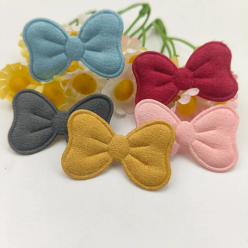50 Stück Stoff-Schleifenapplikationen, gepolstert, für DIY-Kopfbedeckungen, Kleidung, Puppenmaterial, Zubehör, Hut, Tasche, Dekorationen, Aufnäher – Detail 2