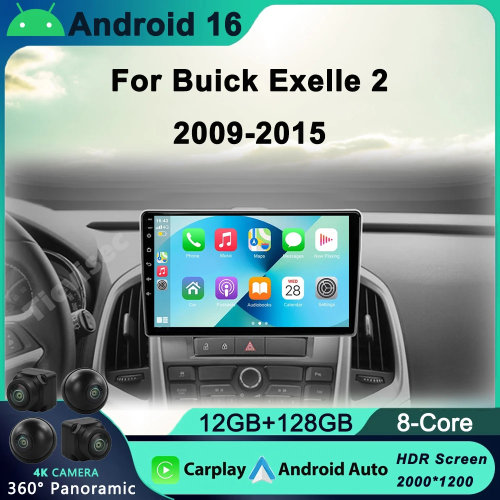 

Android 16 For Buick Excelle 2 2009 - 2015 For Opel Astra J 2009 - 2017 Car Radio Multimedia Video Player Navigation Stereo GPS