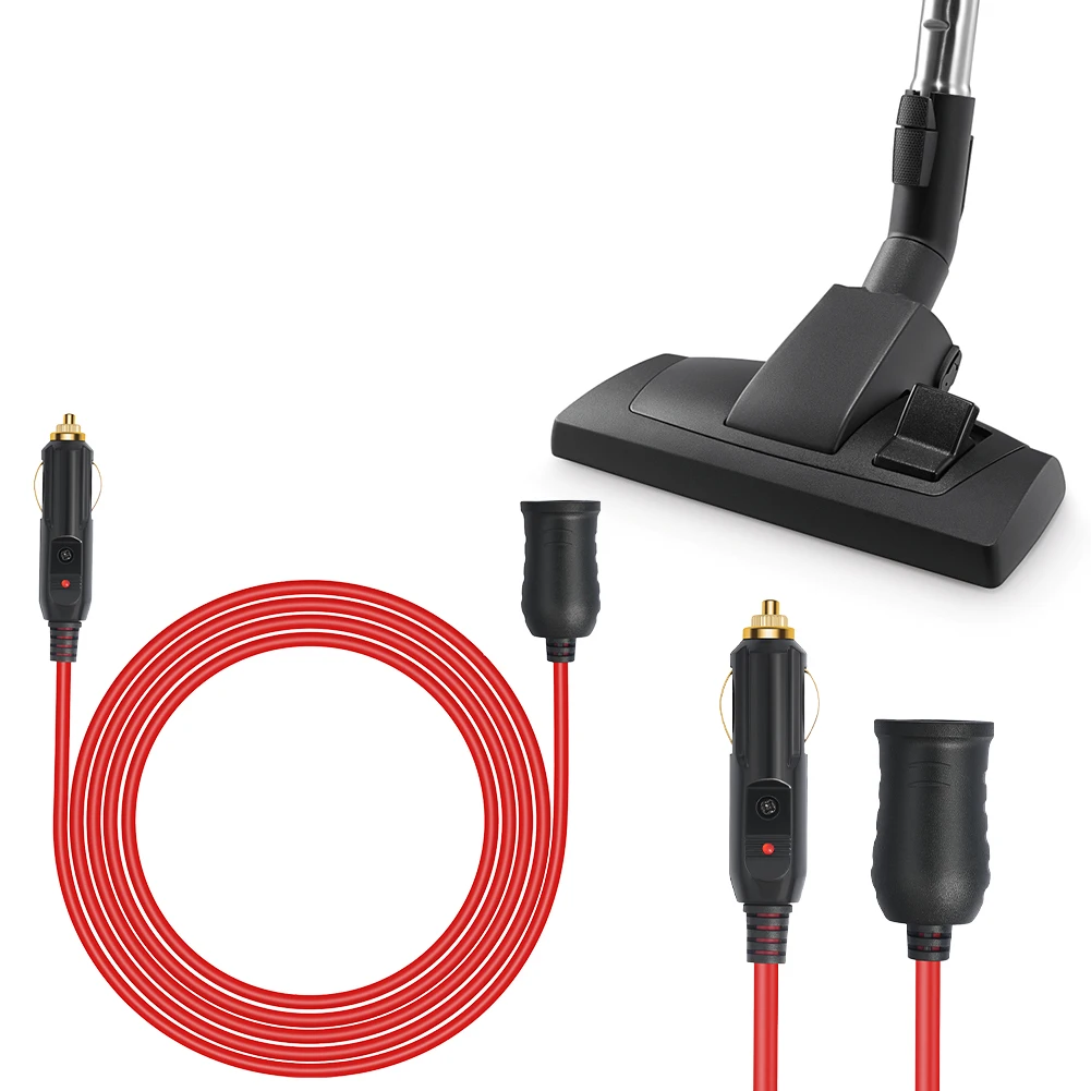 

12V 24V Cigarette Lighter Power Extension Cable 12Ft Cable Interior Plug To Socket for Tire Inflators & Cleaners & Adapter