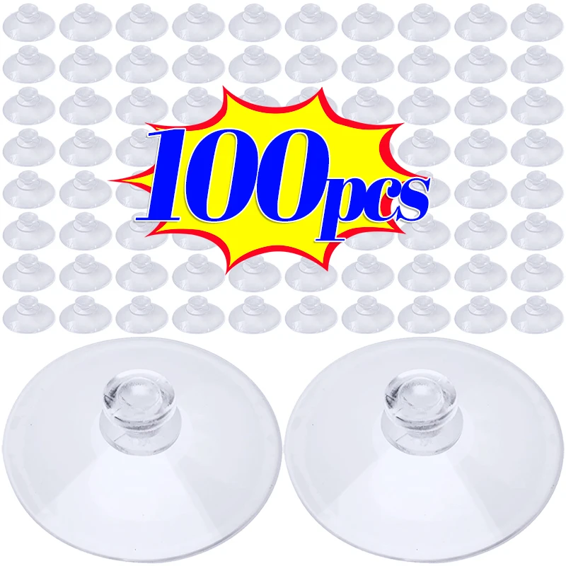 100-5pcs Mushroom Head Sucker Hooks PVC Transparent Suckers Car Window Decor Suction Pads Home Organizers Hanging Suction Cups