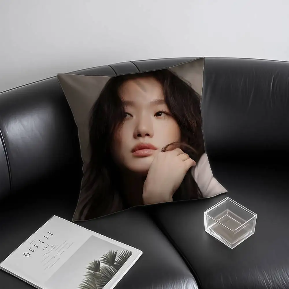 غطاء وسادة K-Kim Go Eun الكوري مضاد للغبار وسحاب غير مرئي لسرير الأريكة #4