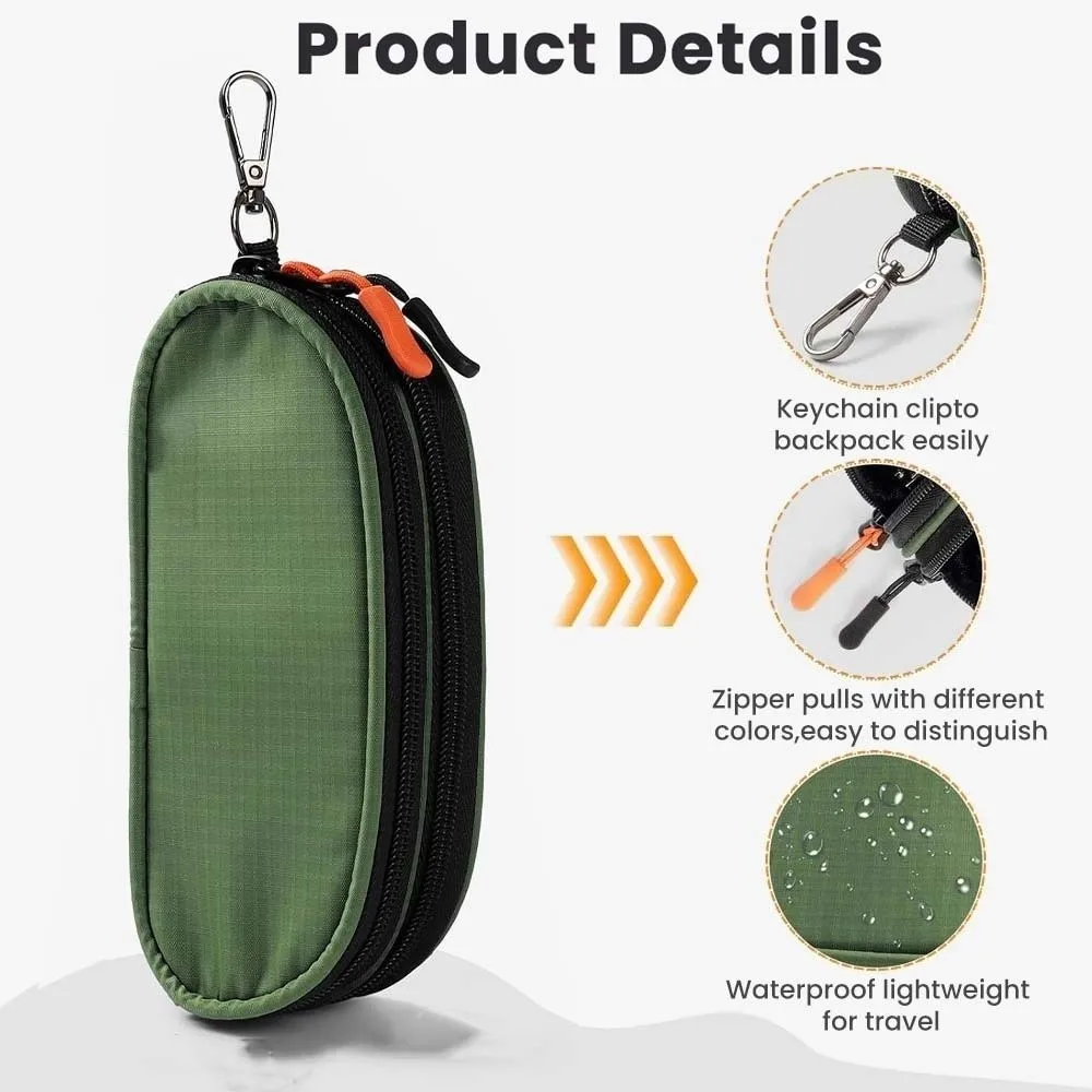 

Portable Double-layer Glasses Organizer Cloth with Key Ring Eyewear Storage Bag Anti-splash Water Large Capacity