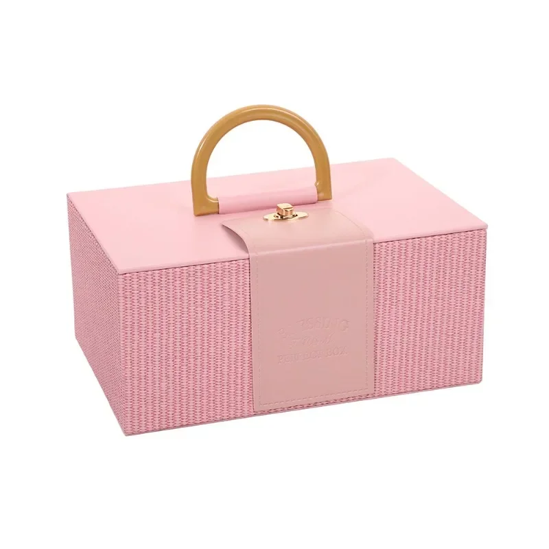 Luxury Leather Handheld Candy Box Wedding Bridesmaid Makeup Bag Birthday New Year Christmas Holiday Present Packaging Boxes