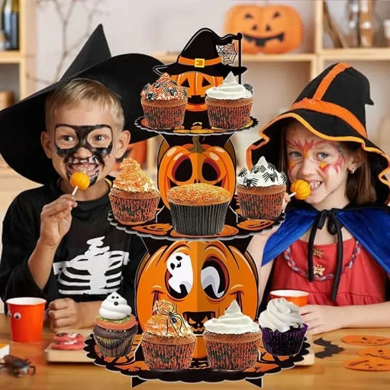 1–10PCS Halloween Cake Tray Paper Pastry Stand for Party Table Decoration Ghost Festival and Christmas Dessert Holder