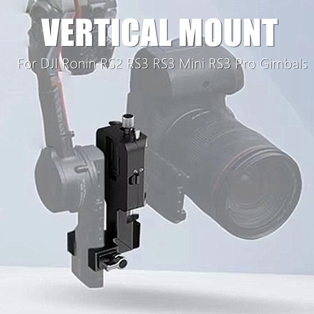 Vertical Camera Mount for DJI Ronin RS5 RS4 RS3 RS3 Pro RS 3 Mini RS2 Gimbals, 180° Rotating QR Plate with Anti Drop Safety Lock