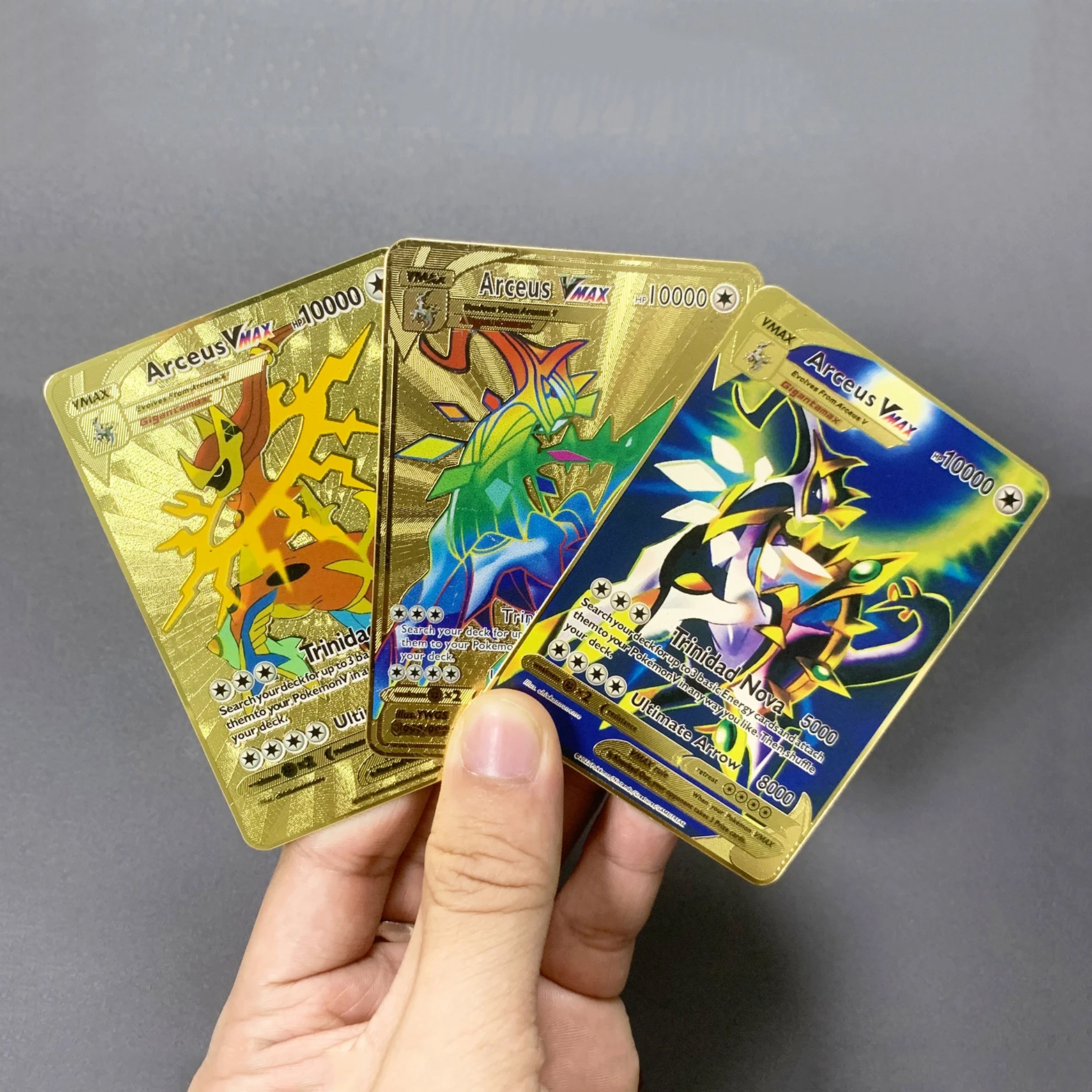 10000 Point Arceus Vmax Pokemon Metal Cards Diy Card Pikachu Charizard Gold Limited Rare Edition Kids Gift Game Collection Cards