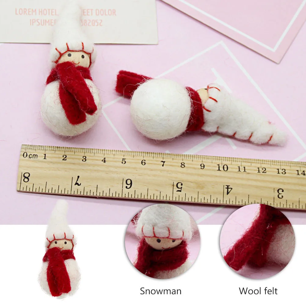 

5 шт., рождественские аксессуары для волос в виде снеговика, шерстяной фетр, поделки, настольные украшения, праздничные украшения, рождественские мини-снеговики, дисплеи