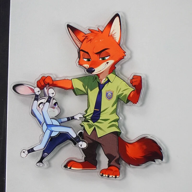 

Kawaii Anime Disney Zootopia Refrigerator Stickers Cute Cartoon Acrylic Nick Judy Magnetic Decorative Stickers Girl Gift Toys