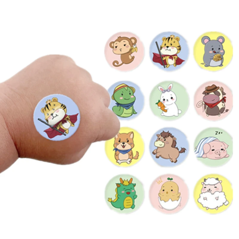 Desenhos animados Animal Padrão Band Aid for Kids, Bandagens adesivas, Kit de primeira emergência, ferida Patches de gesso, hemostasia, 120pcs por lote