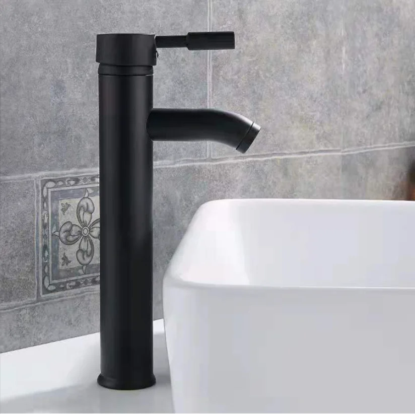 304 Stainless steel hot and cold faucet European style black wash basin faucet toilet basin faucet